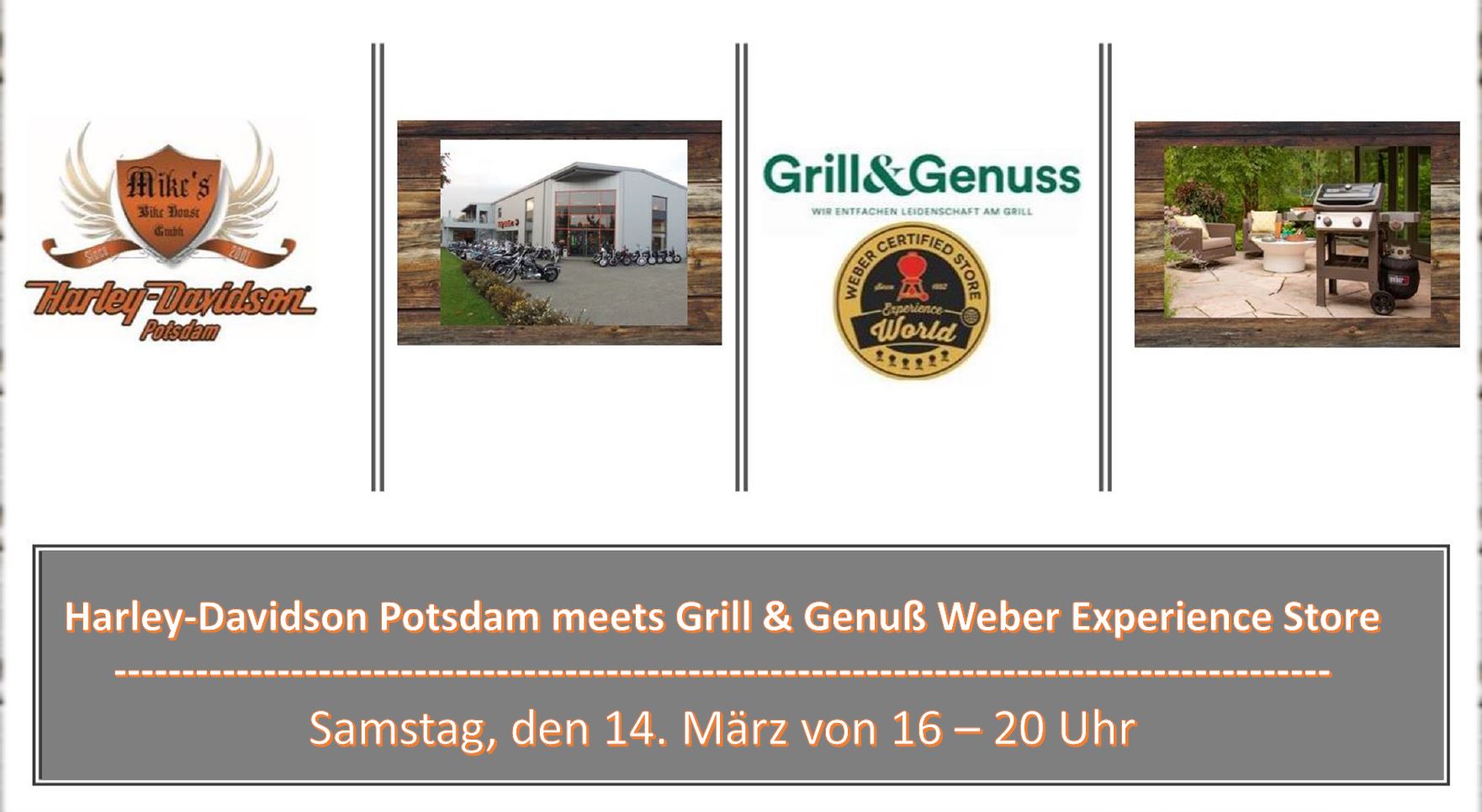 Harley-Davidson Potsdam meets Grill & Genuß WEBER Experience Store